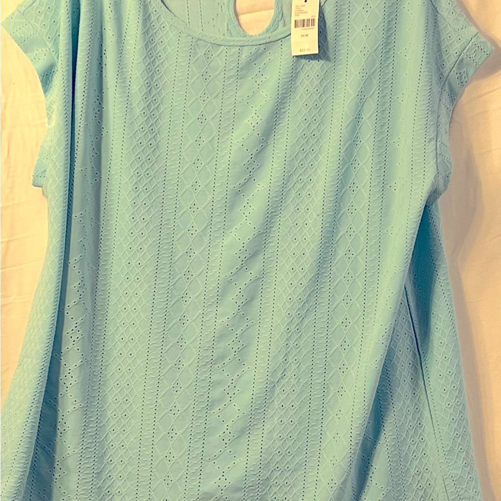 Lane Bryant Blue Boxy T-Shirt